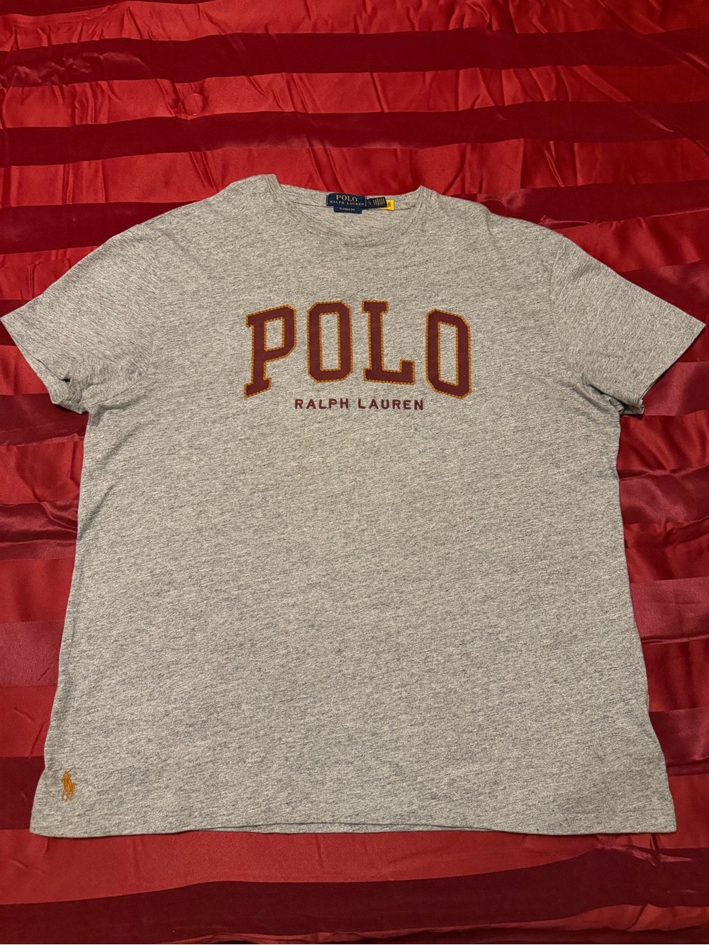 Polo by Ralph Lauren Men's Grey Logo Crew Neck T-Shirt